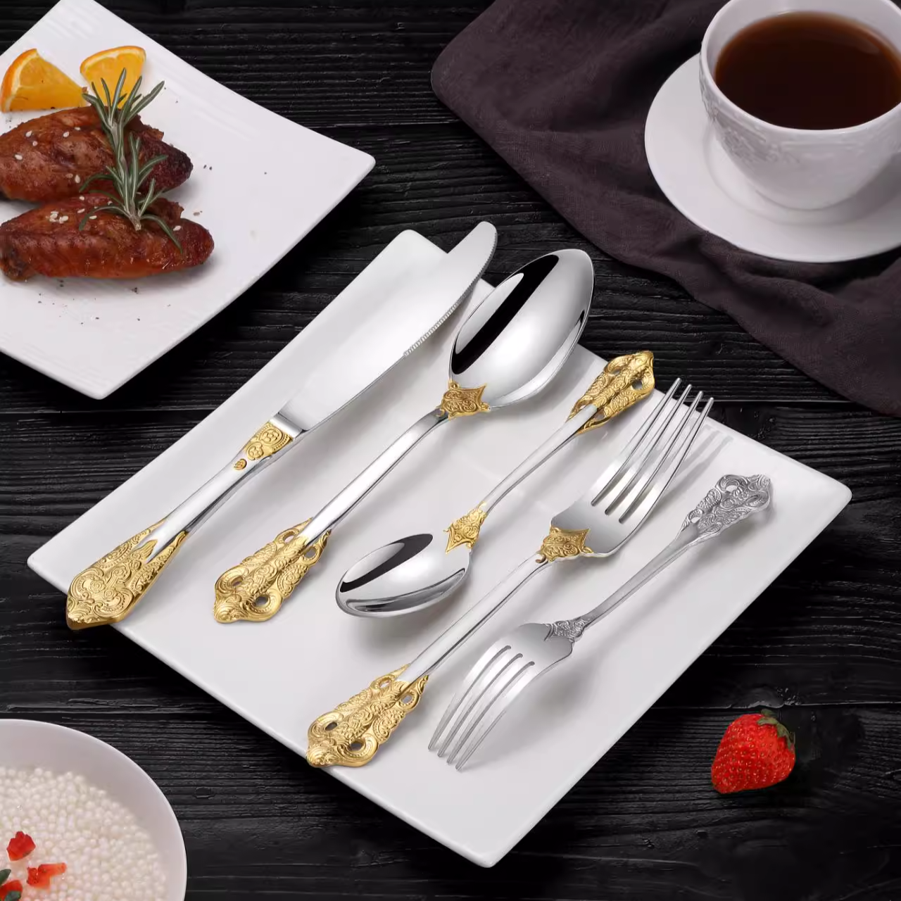 Royal Flatware Luxury Flatware Set | 304(18/10) Stainless Steel | Elegant Dining Collection