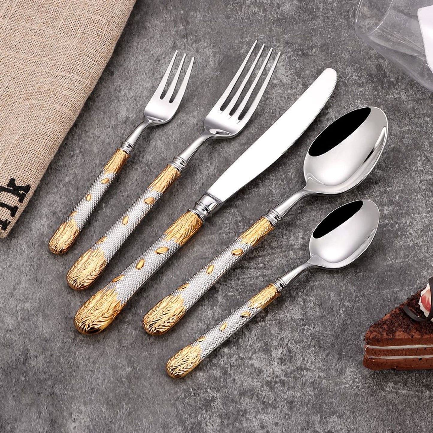 Silver with Gold Accents
