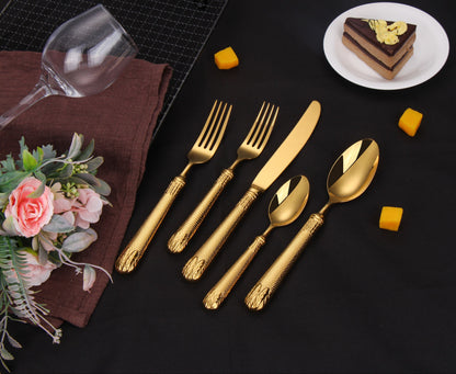 ELiTA Essentials 20-Piece Flatware Set – Gold Finish, 18/10 Stainless Steel, Service for 4