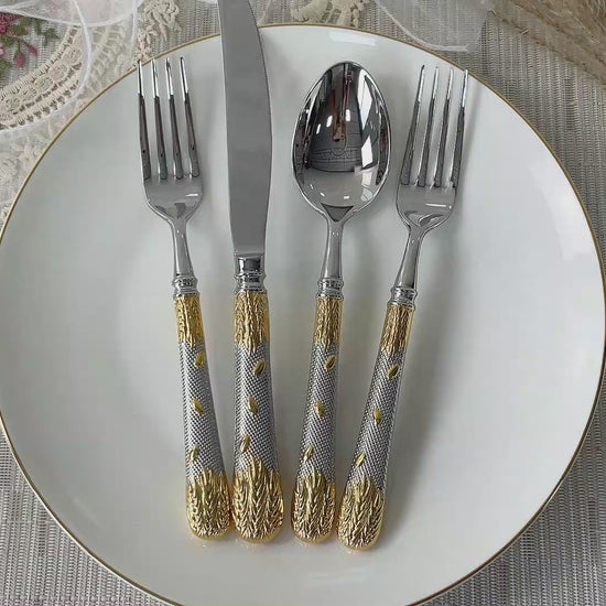 Silver with Gold Accents
