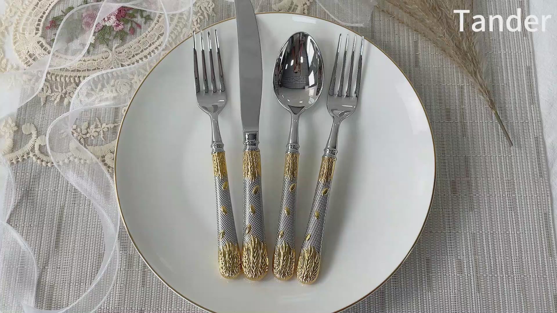 Silver with Gold Accents
