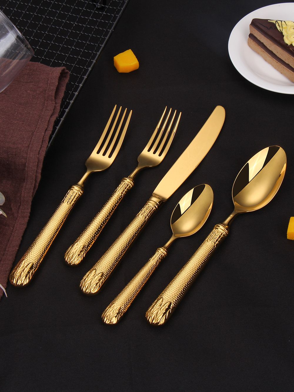 Elita Essentials Luxury 20-Piece Gold Flatware Set | 18/10(304)Stainless Steel | Service for 4