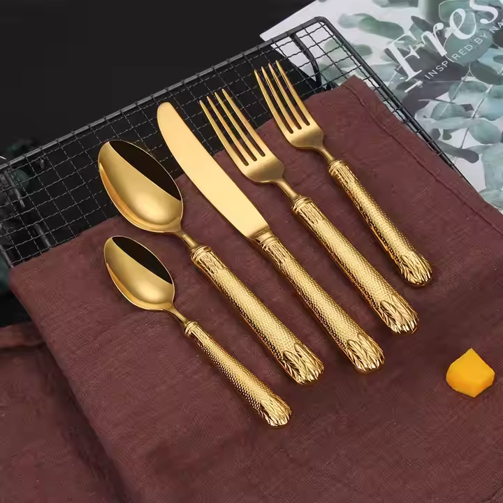 Elita Essentials Luxury 20-Piece Gold Flatware Set | 18/10(304)Stainless Steel | Service for 4