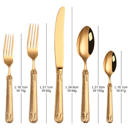 ELiTA Essentials 20-Piece Flatware Set – Gold Finish, 18/10 Stainless Steel, Service for 4